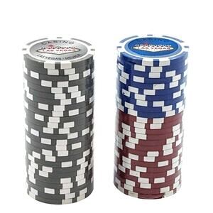 New 50 Las Vegas Nevada Casino Souvenir Poker Chips Gray Blue Red